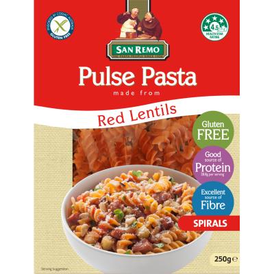 San Remo Red Lentils Pulse Pasta 250g