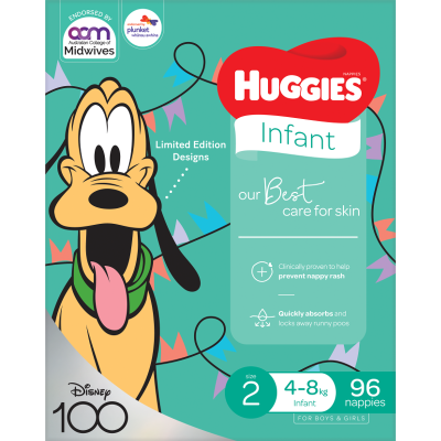 Huggies Nappies Infant Size 2  4-8kg 96pk