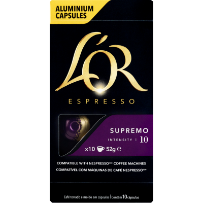 L'OR Supremo Intensity 10 Coffee Capsules 10pk
