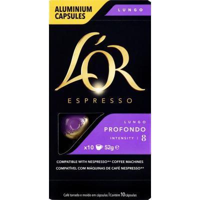 L'OR Espresso Lungo Profondo Intensity 8 Coffee Capsules 10pk