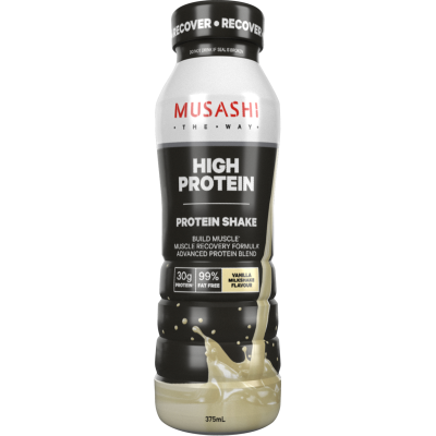 Musashi Vanilla Milkshake Flavour High Protein Milk Drink 375ml