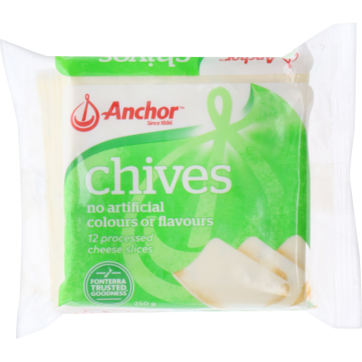 Anchor Chives Cheese Slices 250g