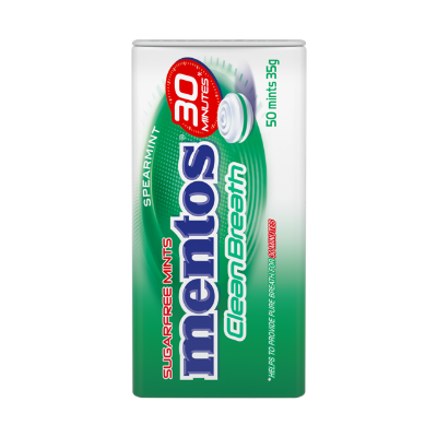 Mentos Clean Breath Spearmint Sugarfree Mints 35g
