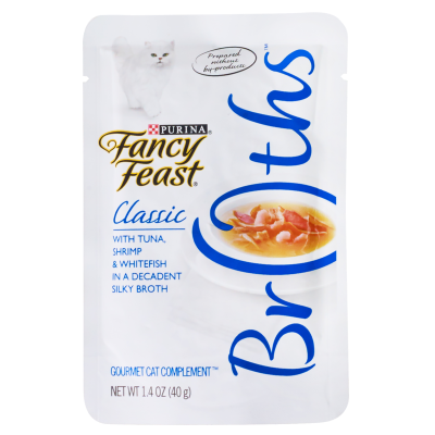 Purina Fancy Feast Classic Broths Tuna Shrimp & Whitefish Cat Food 40g