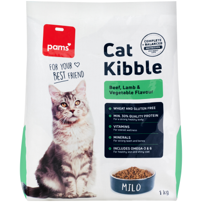 Pams Beef, Lamb & Vegetable Flavour Cat Kibble 1kg