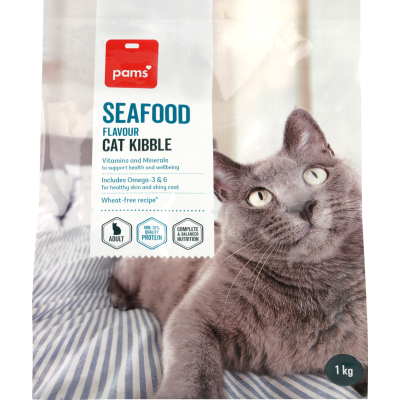 Pams Seafood Flavour Cat Kibble 1kg