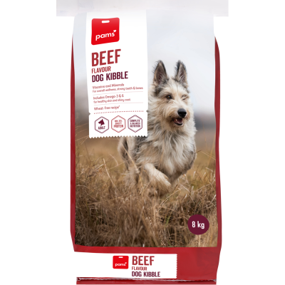 Pams Beef Flavour Dog Kibble 8kg