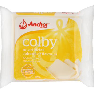 Anchor Colby Processed Cheese Slices 250g