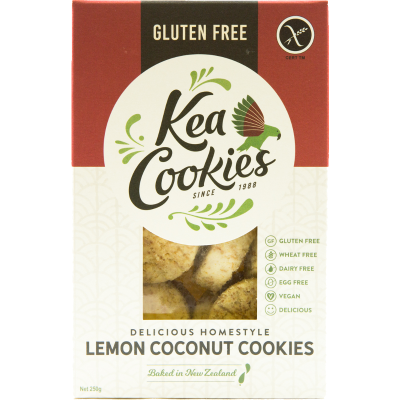 Kea Cookies Gluten Free Vegan Delicious Homestyle Lemon Coconut Cookies 250g