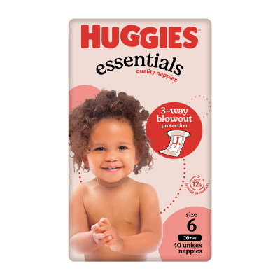 Huggies Essentials Nappies For Boys & Girls Size 6 16+kg 40pk