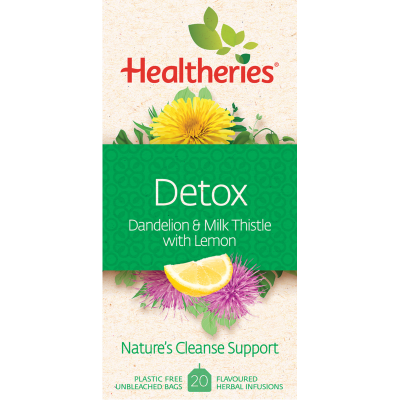 Healtheries Detox Dandelion & Milk Thistle With Lemon Tea Bags 20pk