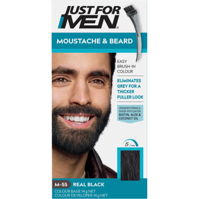 Just For Men Moustache & Beard Real Black Brush In Colour Gel 1pk