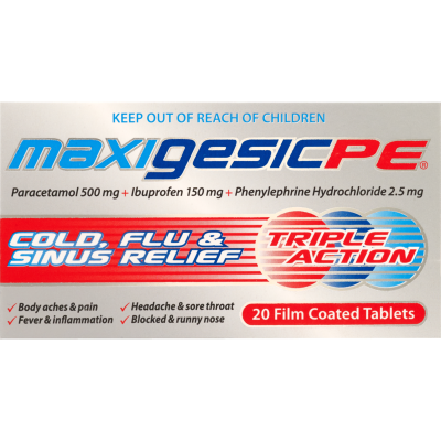 Maxigesic PE Triple Action Film Coated Tablets 20pk