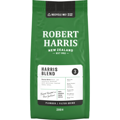 Robert Harris Harris Blend Plunger Filter Grind 100% Arabica Fresh Coffee 200g