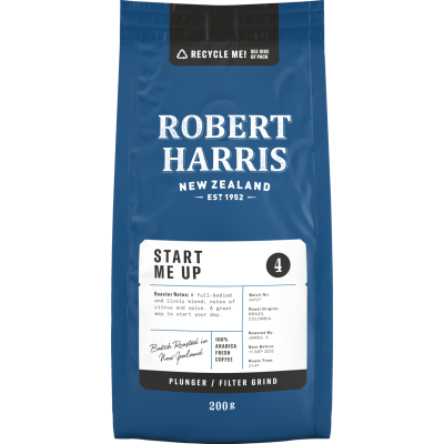 Robert Harris Start Me Up Plunger Filter Grind 100% Arabica Fresh Coffee 200g