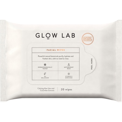 Glow Lab Aloe Vera & Cucumber Facial Wipes 20ea