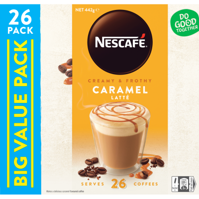 Nescafe Caramel Latte Coffee Sachets 26 x 17g