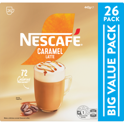Nescafe Caramel Latte Coffee Sachets Value Pack 26 x 17g