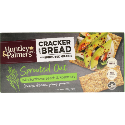 Huntley & Palmers Sprouted Oat Sunflower Seeds & Rosemary Cracker Bread 180g