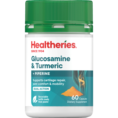 Healtheries Glucosamine & Turmeric + Piperine Capsules 60pk
