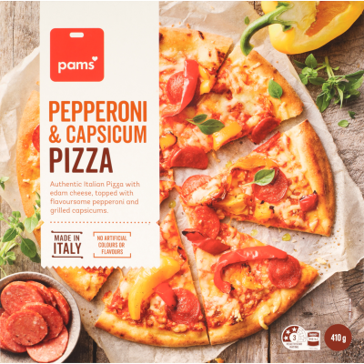 Pams Pepperoni & Capsicum Pizza 410g
