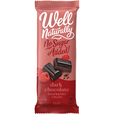 Well Naturally No Sugar Added Dark Chocolate Block 90g