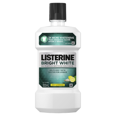 Listerine Bright White Multi-Action Whitening Mouthwash 500ml