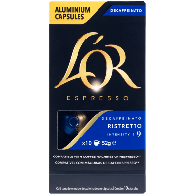 L'OR Espresso Decaffeinato Ristretto Intensity 9 Coffee Capsules 10pk