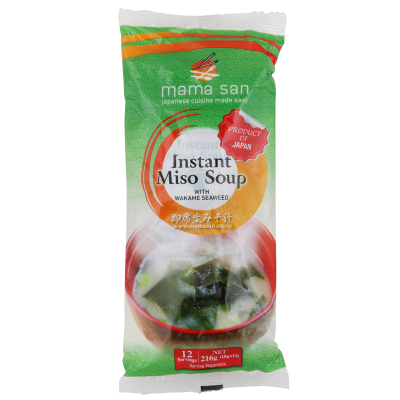 Mama San Instant Miso Soup with Wakame Seaweed 12pk