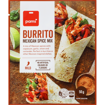 Pams Burrito Mexican Spice Mix 50g