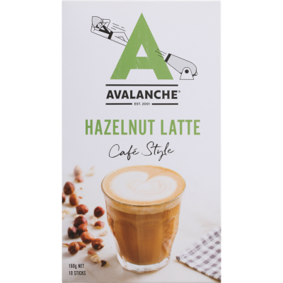 Avalanche Cafe Style Hazelnut Latte Coffee Sticks 10 x 16g