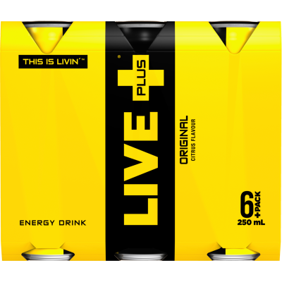 Live Plus Original Citrus Energy Drink 6 x 250ml