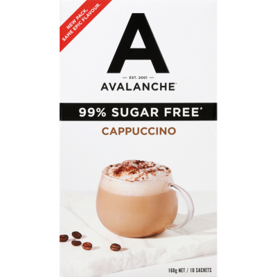 Avalanche 99% Sugar Free Cappuccino Coffee Sticks 10 x 16g