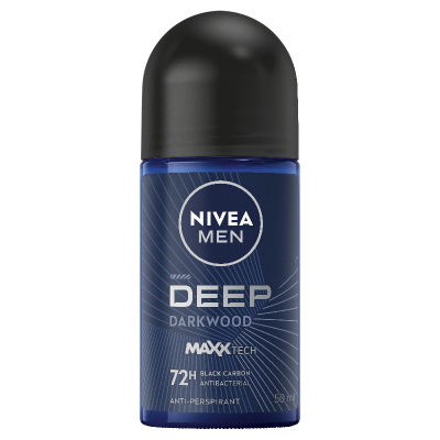 Nivea Men Deep Darkwood 72hr Protection Anti-Perspirant Deodorant  Roll On 50ml