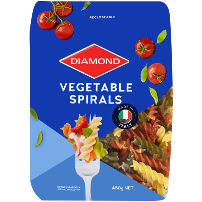 Diamond Vegetable Spirals Pasta 450g