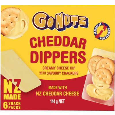 Gonutz Cheddar Dippers Creamy Cheese Dip with Savoury Crackers 144g