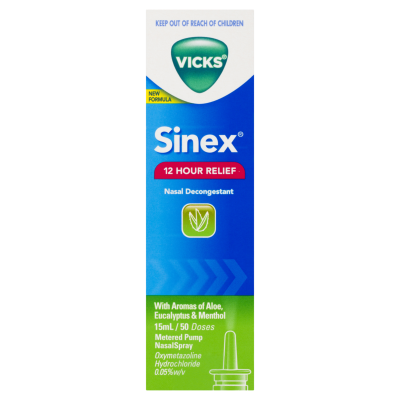 Vicks Sinex Eucalyptus & Menthol Nasal Decongestant 15ml