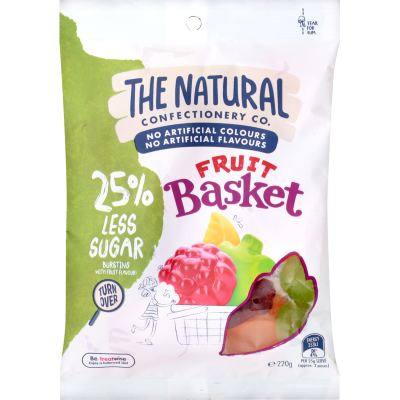 The Natural Confectionery Co. Fruit Basket 25% Less Sugar 220g