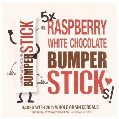 Bumper Raspberry White Chocolate Sticks 5 x 36g