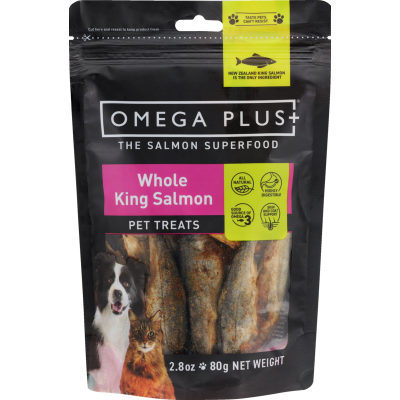 Omega Plus Freeze Dried Pet Treats Whole King Salmon 80g