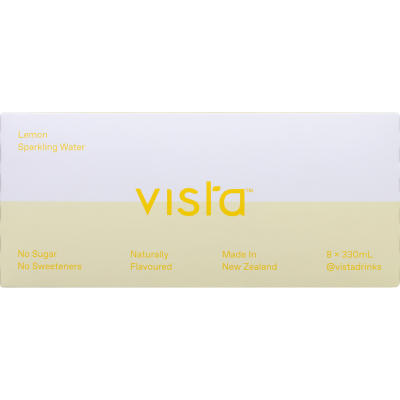 Vista Lemon Naturally Flavoured Sparkling Water 8p x 330ml