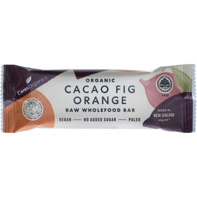 Ceres Organics Organic Cacao Fig Orange Raw Wholefood Bar 50g