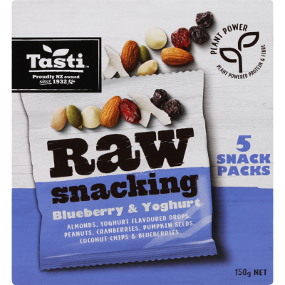 Tasti Raw Snacking Blueberry & Yoghurt Snack Packs 5 x 30g