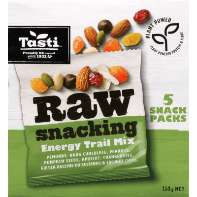 Tasti Raw Snacking Energy Trail Mix Snack Packs 5 x 30g