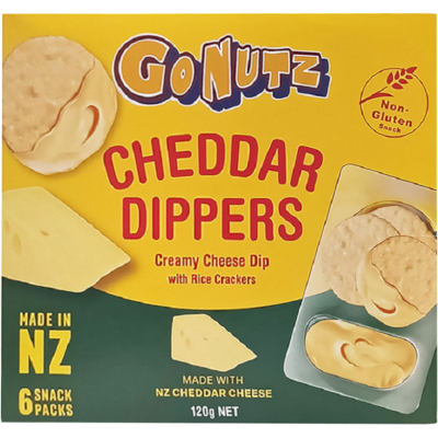 Gonutz Cheddar Dippers With Rice Crackers 120g