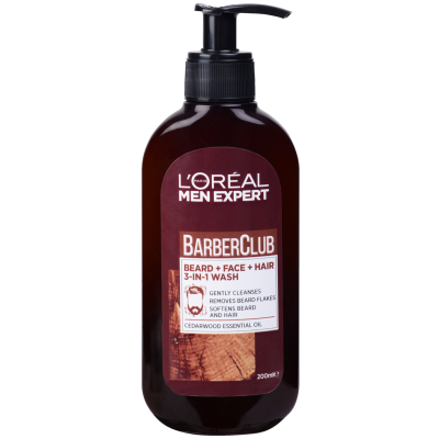 L'Oreal Paris Men Expert Barber Club 3 In 1 Beard + Face + Hair Wash 200ml