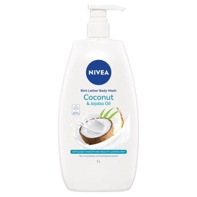 Nivea Coconut & Jojoba Oil Rich Lather Body Wash 1l