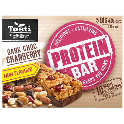 Tasti Dark Choc Cranberry Protein Bar 5 x 40g