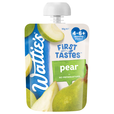 Wattie's For Baby First Tastes Pear 4-6+ Months Pureed 90g