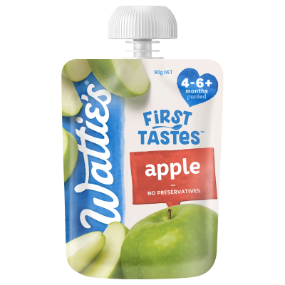 Wattie's For Baby First Tastes Apple 4-6+ Months Pureed 90g